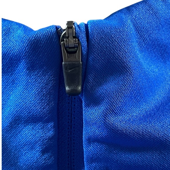 Nike Small Running Quarter Zip Pullover Blue White Swoosh Athletic Performance - Picture 4 of 11